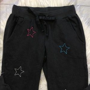 CHRLDR Asymmetrical Stars Flat Pocket Sweatpants - Green/Black Cloud
